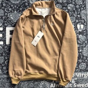 ALO Yoga Men's Tan Zip-Up Sweater